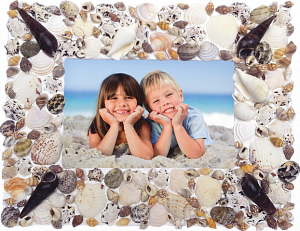 Seashell photo frame