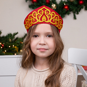 Новогодний набор для творчества, Кокошник красный для девочки, Санта Лючия