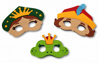 Маски из фетра Детские карнавальные маски. Набор: Царевна, Лягушка, Молодец