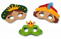 Детские карнавальные маски. Набор: Царевна, Лягушка, Молодец