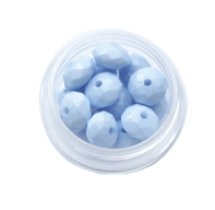 Фурнитура  Бусины пластик голубой таблетка гранен 6мм (3гр)