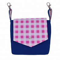 Детские сумки Сумка на пояс (синий и розовая клетка)