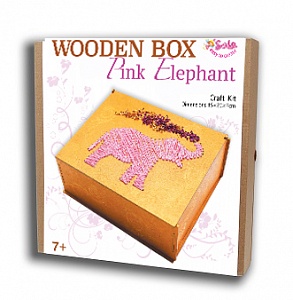 Wooden box "Pink elephant"