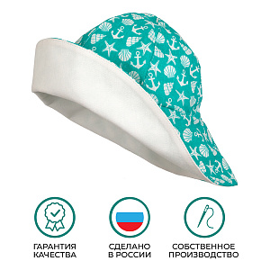 Панама детская летняя, с ракушками, Санта Лючия