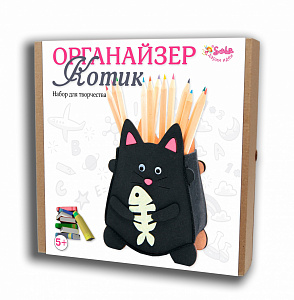 Набор для творчества карандашница органайзер Котик