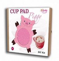 Felt puzzles and appliques Cup pad "Piggy"