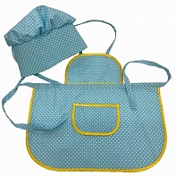 Sewing Shop Chef's hat and apron (turquoise)