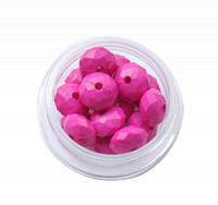 Бусины пластик розовый таблетка гранен 6мм (3гр)